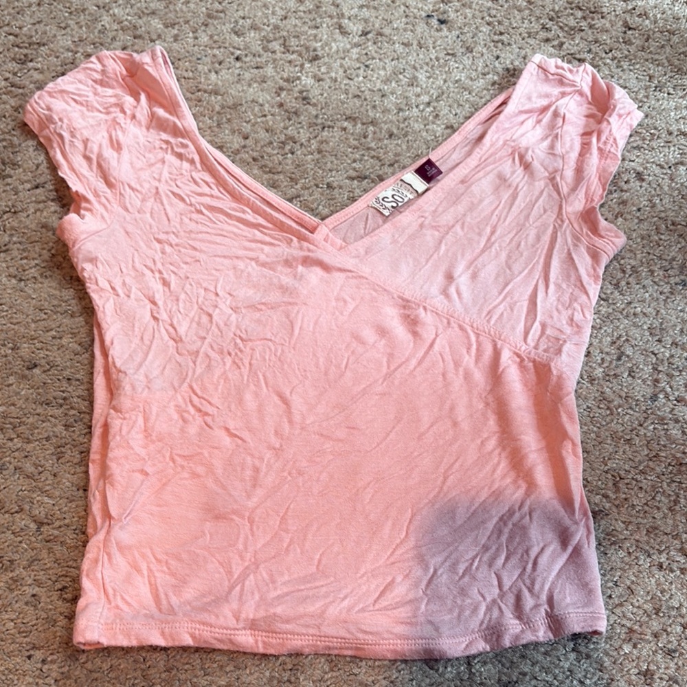 SO Pink Wrap Blouse with Blouses Sleeve